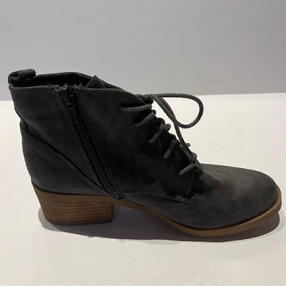 Carlos Women's Side Zip and Lace Up Ankle Boots Gray Size 7M - Picture 4 of 9